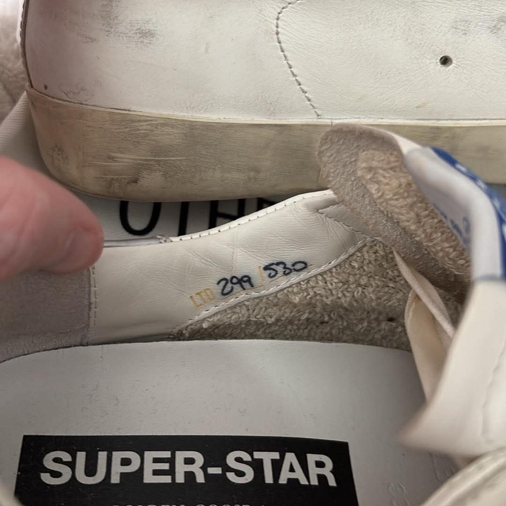 Golden Goose White Pearl-Embellished Superstar Sneaker with Iridescent Heel - Picture 6 of 7